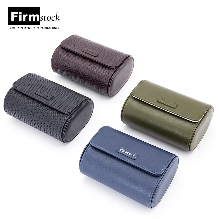 Custom Best Gift Waterproof Multi-purpose Waxed Canvas Watches Straps Storage Bag Travel leather Watch Roll