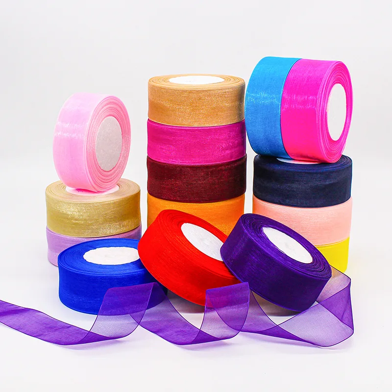 Wholesale Organza Ribbon Transparent Chiffon Ribbon for Wrapping Decorating