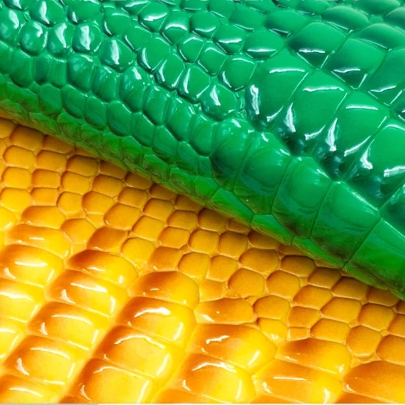 High glossy embossed stone PVC leather crocodile faux leather for women handbags  crossbody bag