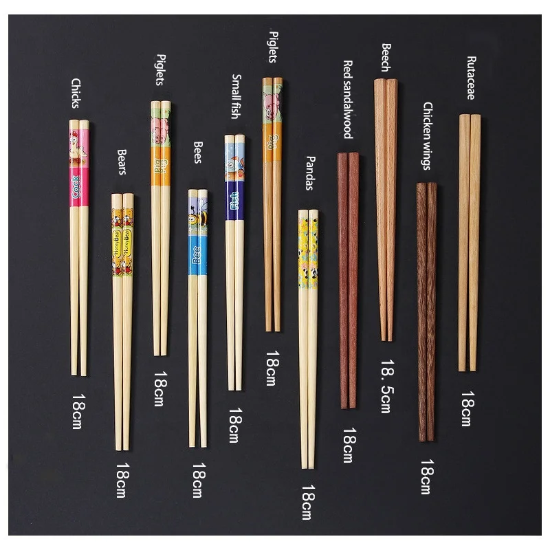 Factory wholesale natural bamboo wooden children training chopsticks  reusable chopsticks
