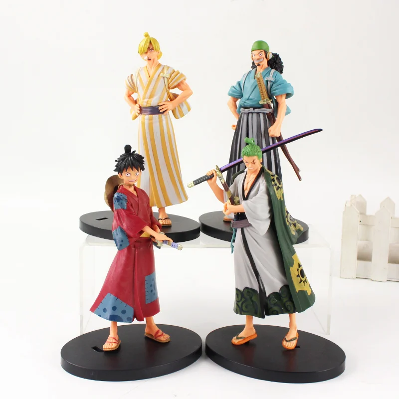 Фигурки героев Аниме One Piece Monkey D Luffy Roronoa Zoro Sanji Usopp, 18 см