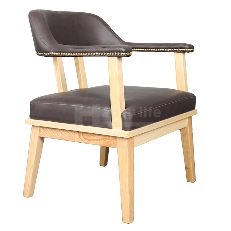 Modern Luxury Design Black High Back Leather Dining Chair For Home Furniture Set With Wood Bench Legs American Factory Made