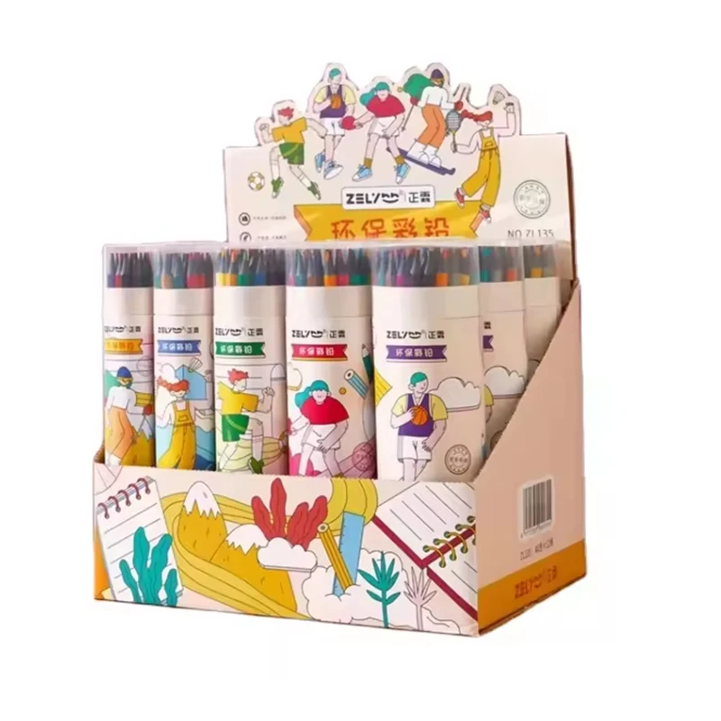 Wholesale Eco-friendly Colored Pencil sets custom logo colour pencils for Kids Drawing