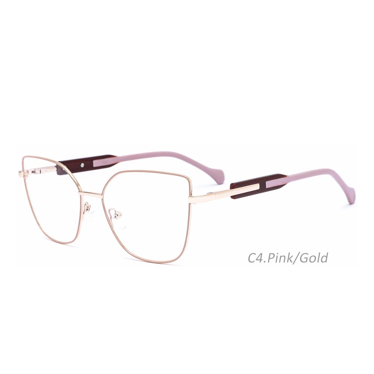 TL5202  Wonderful size shape colorful high quality metal frames double color temple popular Cateye women fashion frames
