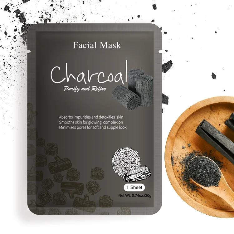 Private Label Face Black Latest Popular Cosmetic Hyaluronic Essence Natural  Charcoal  Skincare Facial Mask