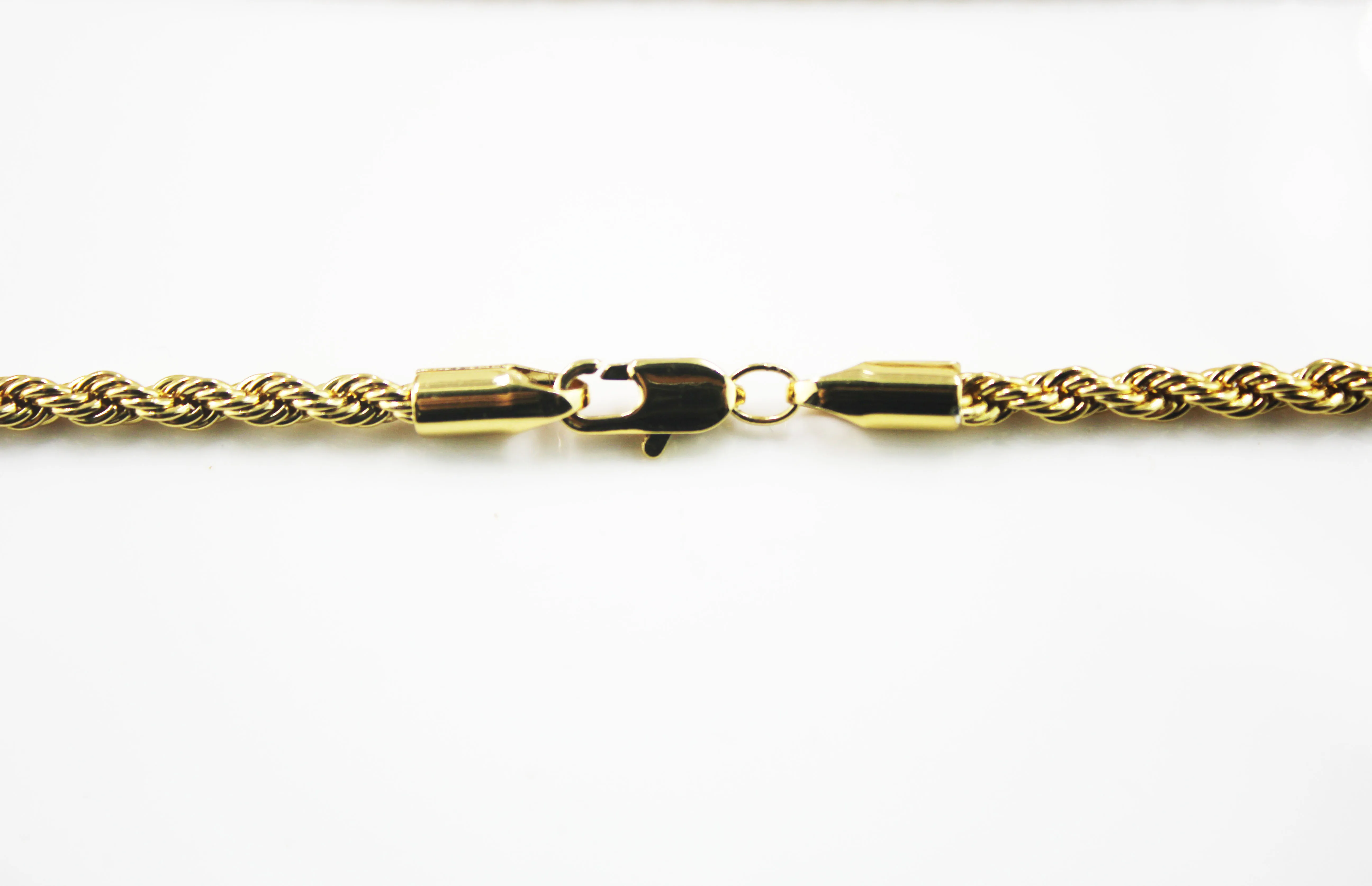 BMZ real gold ion plating 18K gold 50/60cm*0.3/0.4/0.5/0.6 cm rope chain best quality 2 year guarantee gold rope chains