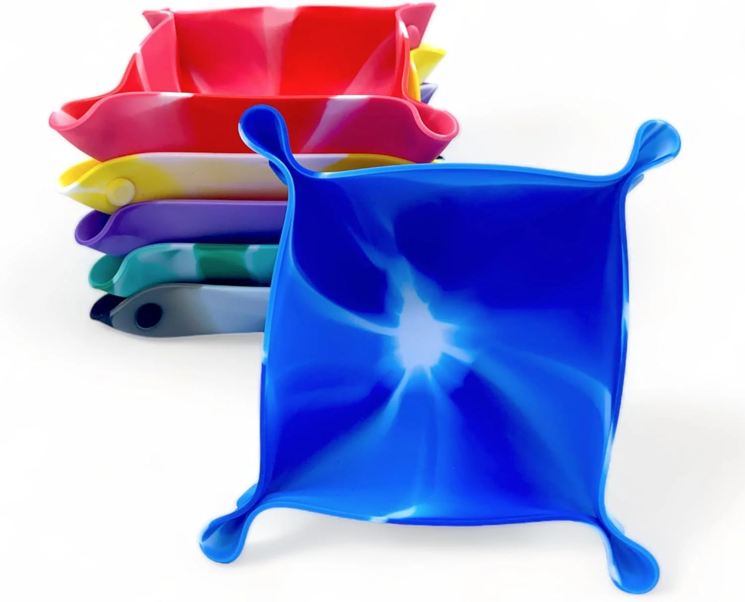 Silicone Collapsible Board Game Storage Bowl, Portable Folding Tray Accessory Holds Tabletop Bits, Dices for Party Game