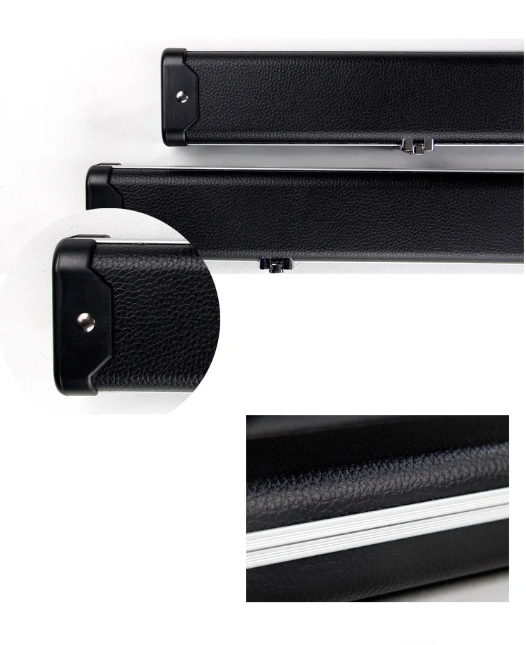 High quality portable 1-piece 3/4-piece black leather aluminium billiard snooker cue case