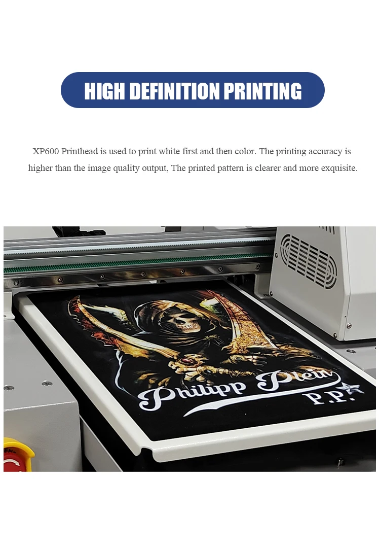 High quality  Dtg t- Shirt Printing Machine A3 6 Colors 3d Photo Effect Textile Printer Use For Fabric Printing