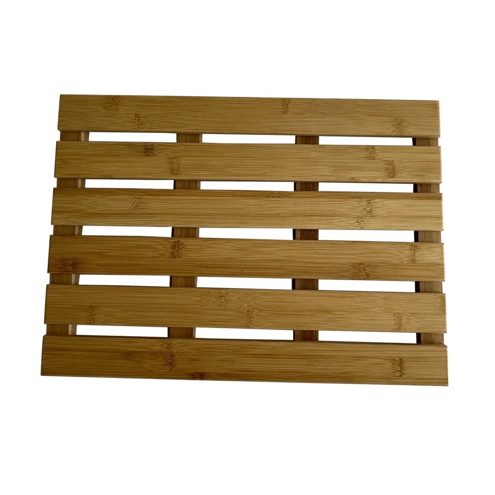 Eco-friendly custom hotel floor luxury bathroom mat bamboo non slip bath mats