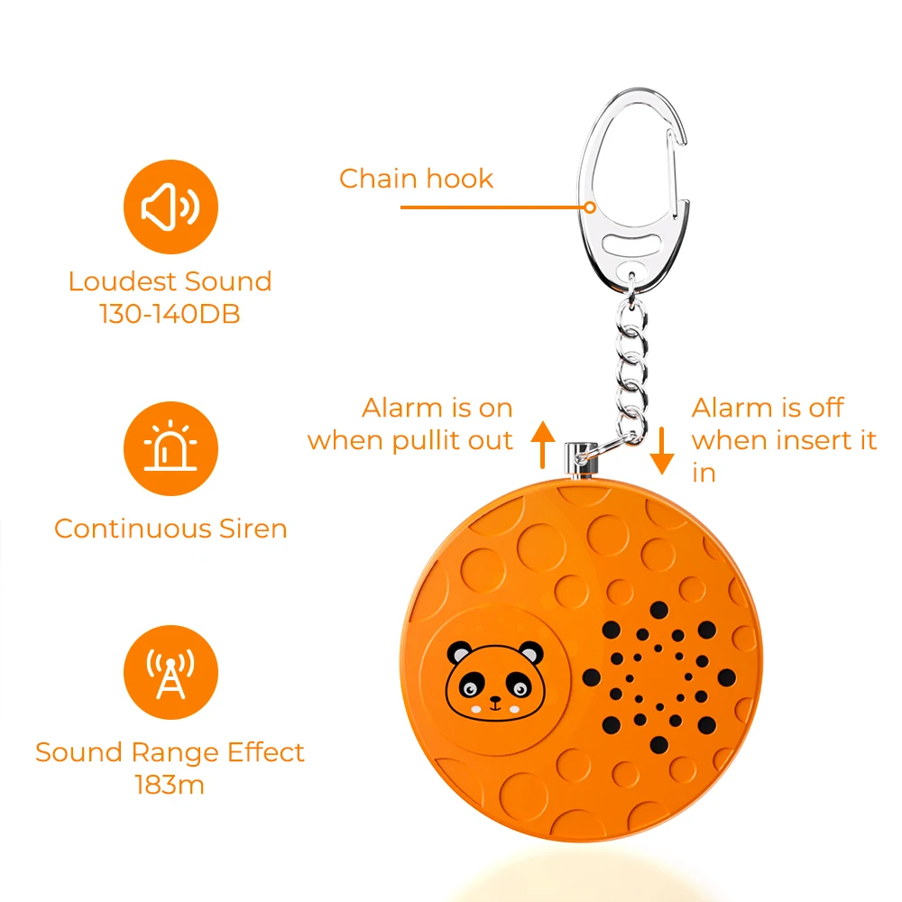 Anti theft security alarm 130 decibel alarm Emergency Safe Sound Persona Self-Defense Security Alarm Keychain with LED Light