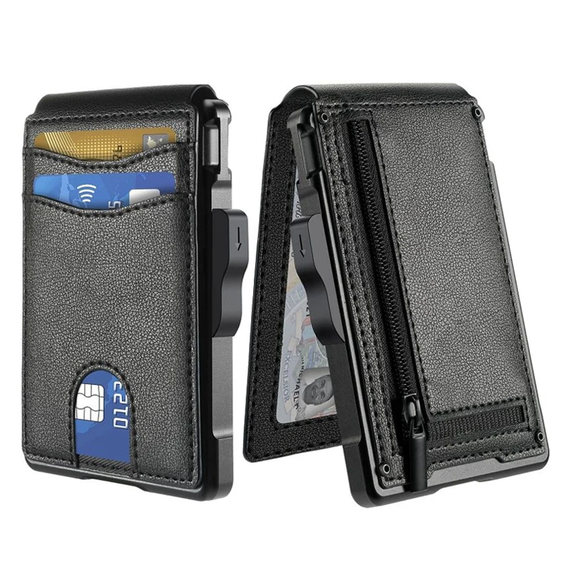 New Arrival Front Pocket Pop Up Customized Color RFID Blocking Wallet With Clip