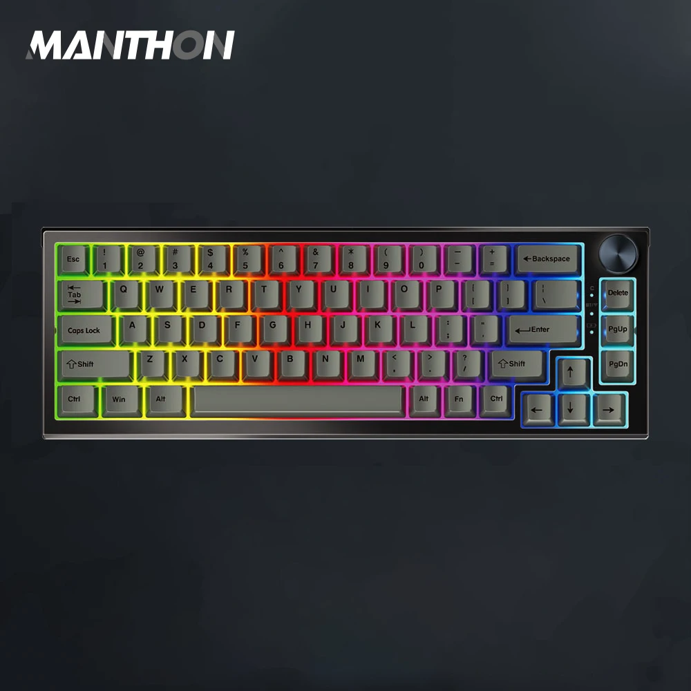 MAXFIT67 PBT Mini Mechanical Keyboard Wired and Bt 5.0 Wireless Hot Swap 65% Keyboard Gamer