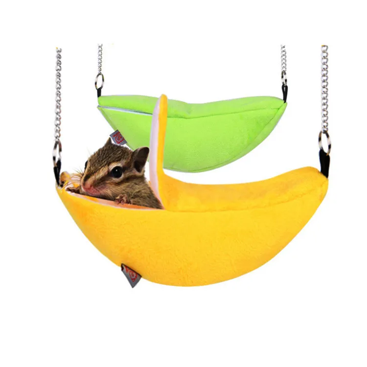 Small Animal Warm Banana Hamster Bed House Cage Nest Hammock for Sugar Glider Hamster