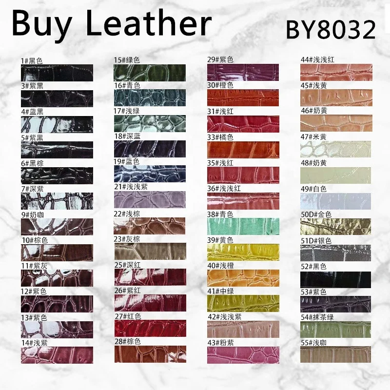 BY8032 Leather Material 0.5mm Embossed Crocodile Synthetic Leather For Bags Wallet Purse Shoes Notebook Watch Strap Crafts