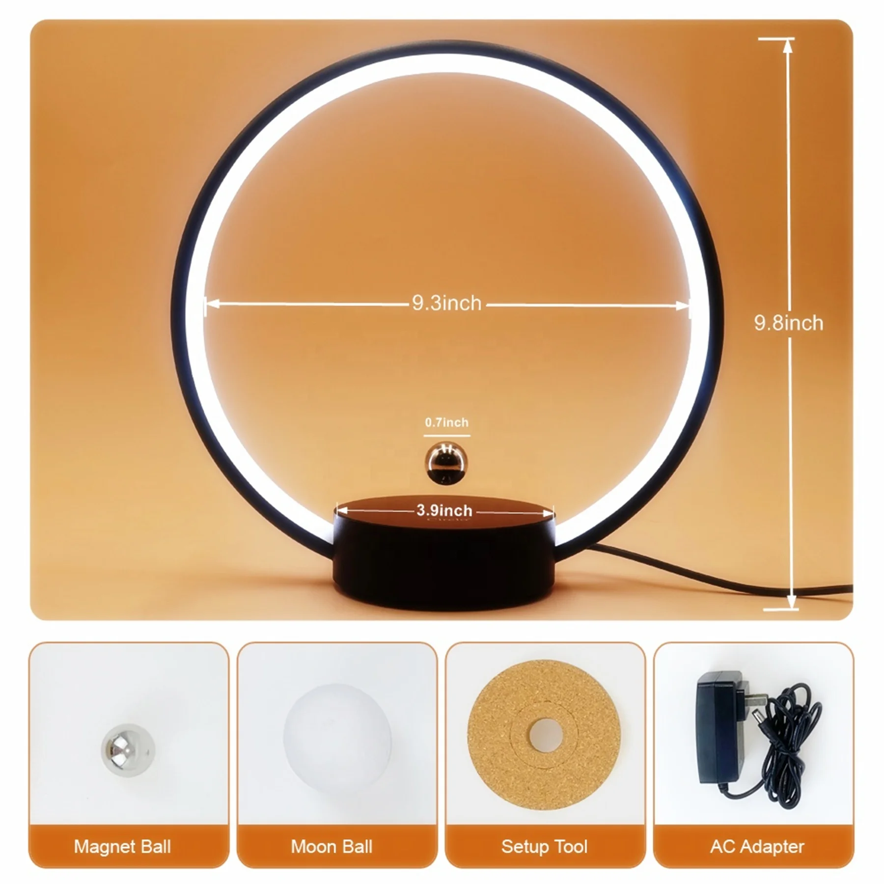 HCNT New Product Levitating Switch Table Lamp Circlo with RGB Color Night Light Floating LED Lamp Personalized Gifts for Women