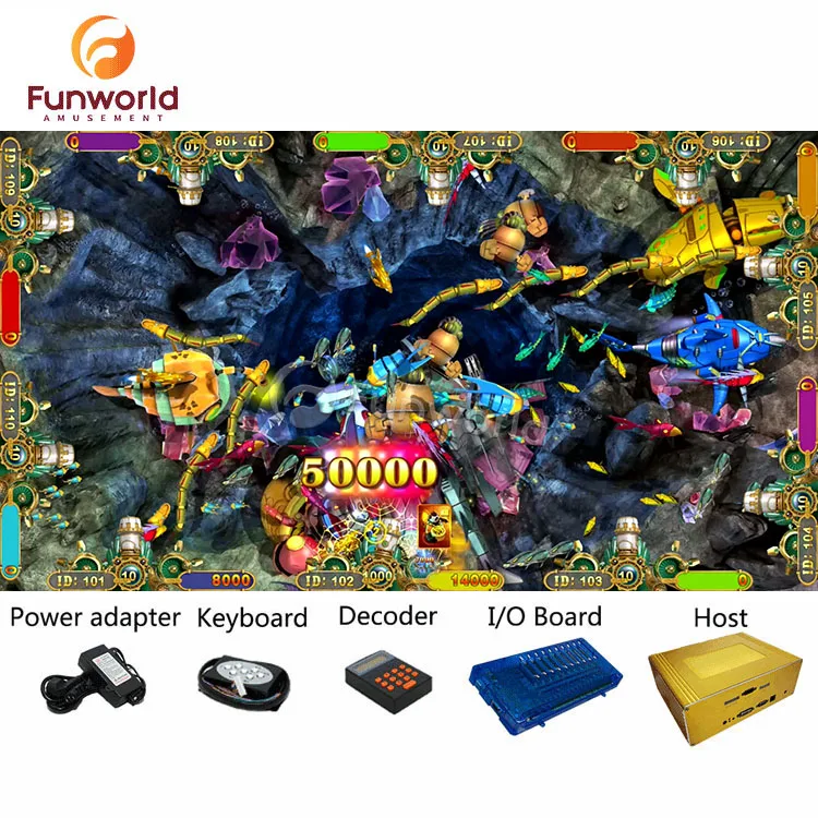 Coin Operated Games Fish Table For Sale Dragon King Fish Hunter Arcade Game Machine Panda Master Game Fishing Boat Mermaid