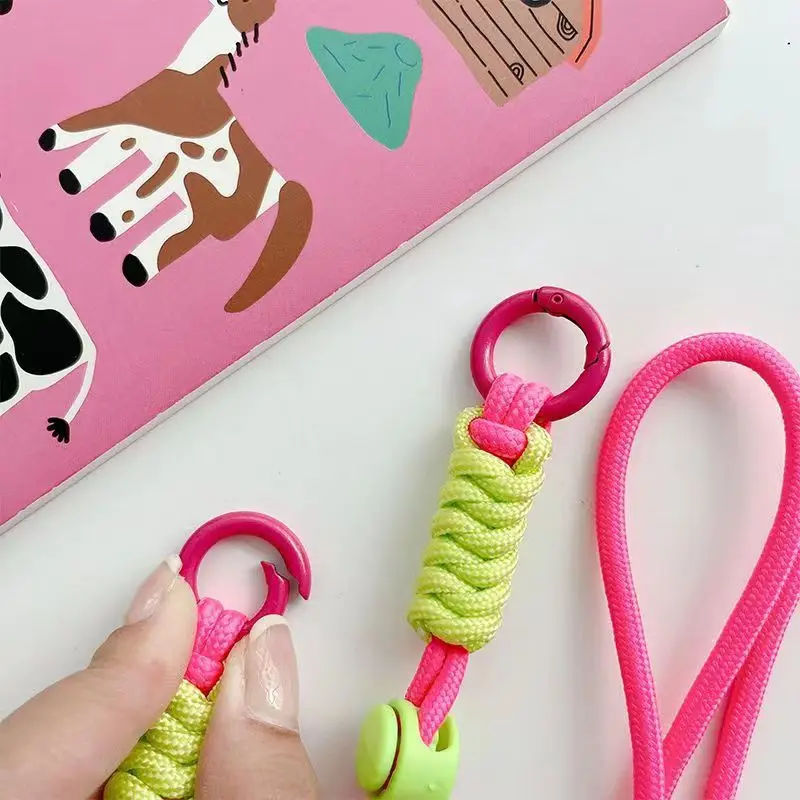 Handmade Braided Woven Para cord Strap For Mobile Phone Water Bottle Camera Adjustable Neck Shoulder Strap