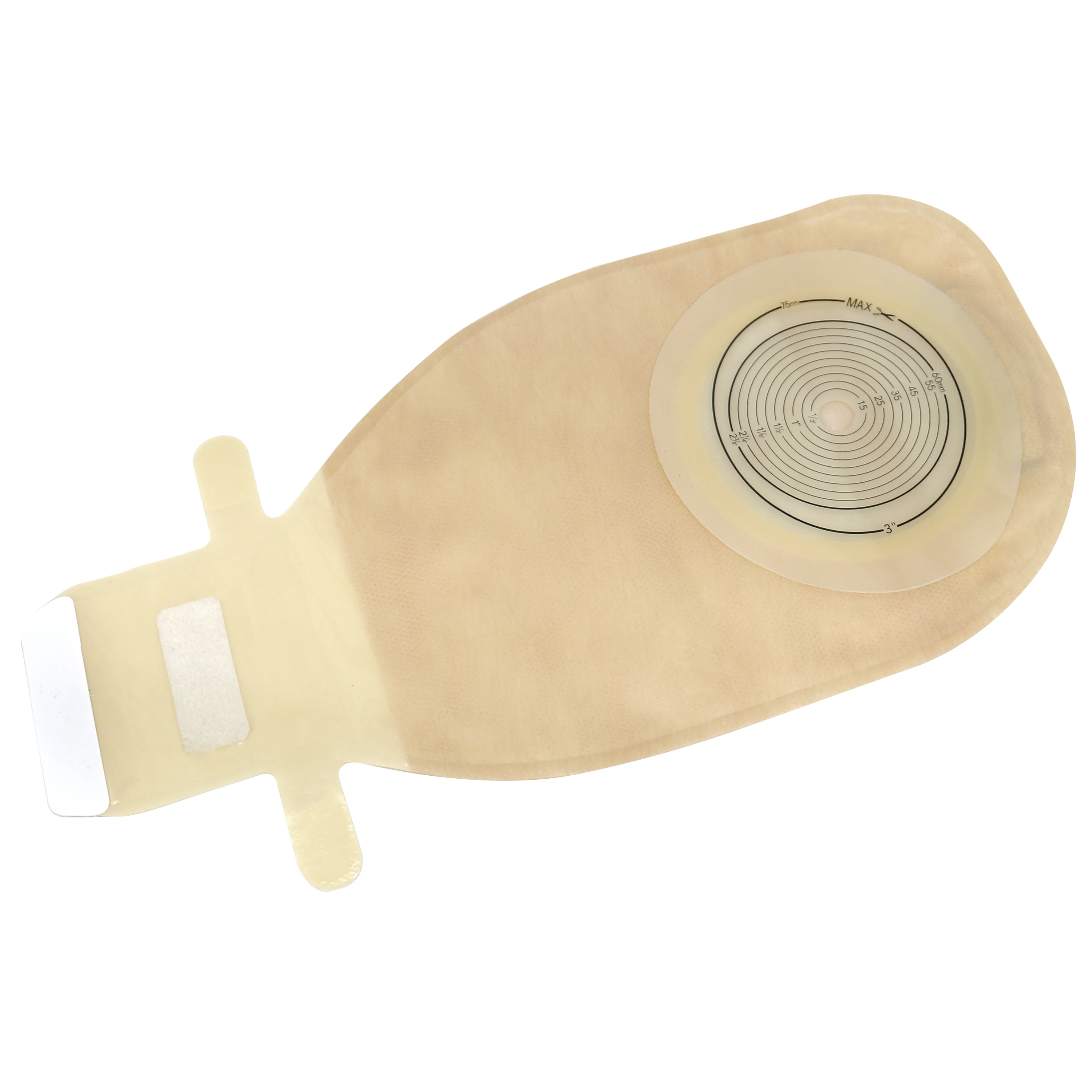 Manufacturer Direct Supply of Medical Supplies One - Piece Type Double Layer Yellow Non-woven Shaped Colostomy Bag