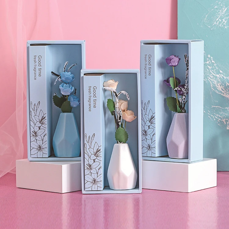 Personalized Color ceramic no fire aromatherapy fashion home decoration Luxury porcelain empty reed diffuser glass