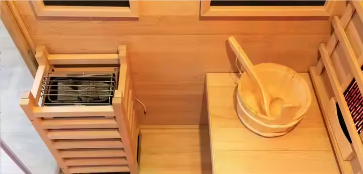 Smartmak Sauna Stove and Infrared Heater Luxury Double System Infrared Steam Sauna Room