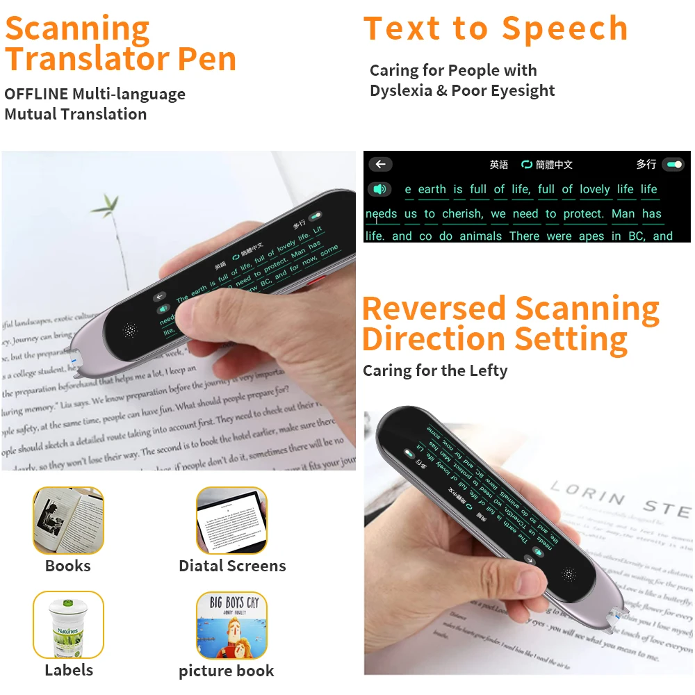 Hot sale scanner read pen translator 12 languages text scanning 112 languages voice translation pen for student