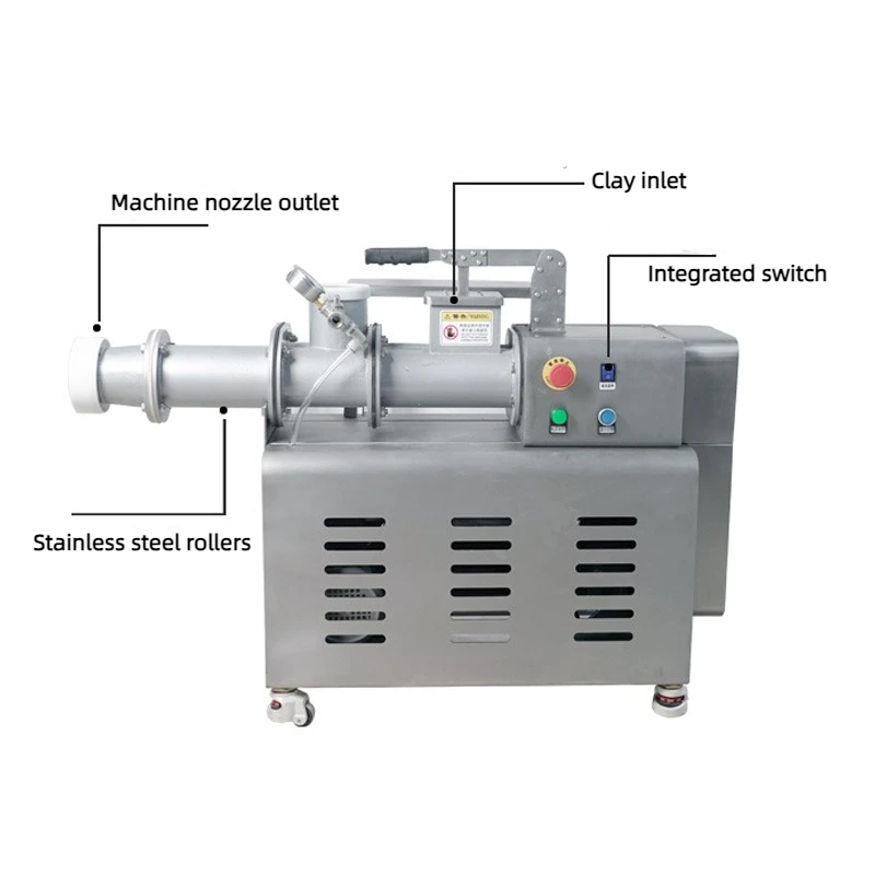 Mixer Pottery Clay Vacuum Extruder Vacuum Mud Refining Machine for Ceramic Pottery Clay Making Machine