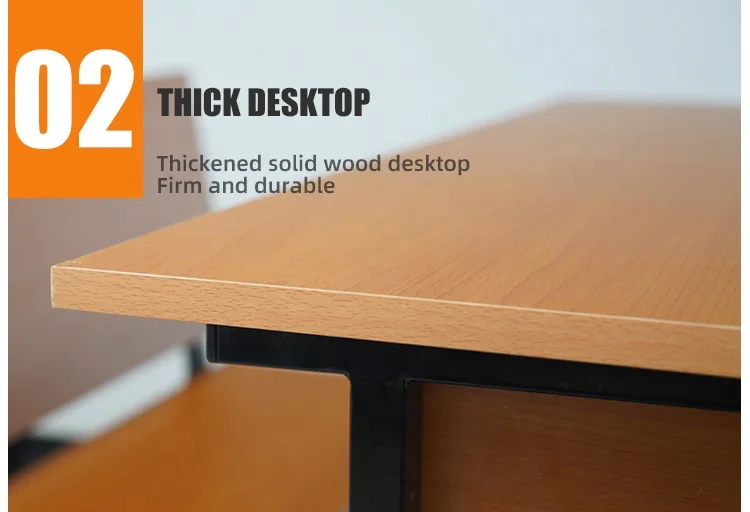 Conjoined Desk And Chair Two Seater Wooden School Furniture Desk and Chair Double School Table and Bench