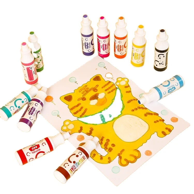 stationary accessories Kids DIY Art Painting Set, Dab and Dot 12 colors Bingo Daubers Washable Ink graffiti Markers for school