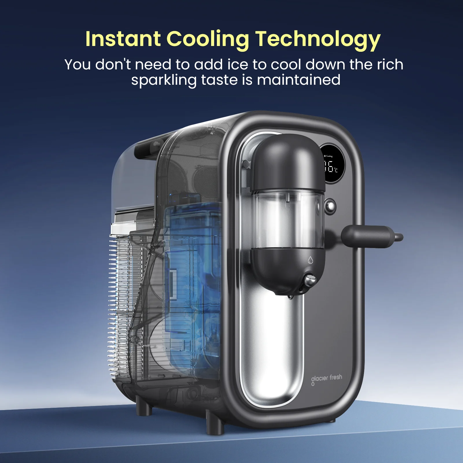 High Quality Cooling 6 Degrees Celsius with LED Display and 1.6L Water Tank Home Soda and Sparkling Water Maker and Soda Maker