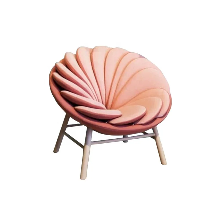Modern gold pink wool velvet chair lounge chair Flowered Armchair/Accent Chair with Metal Legs