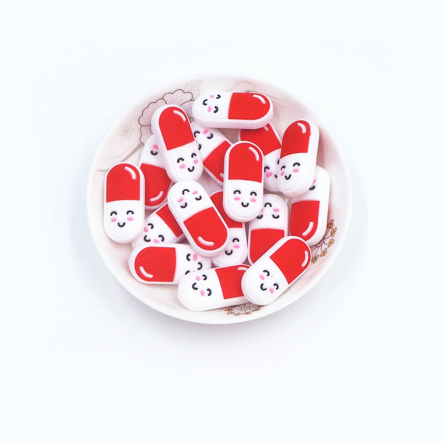 Hot Food Grade Silicone DIY Pacifier Chain Bead Newborns Teething Toys Jewelry Accessories Pill Silicone Beads Focal