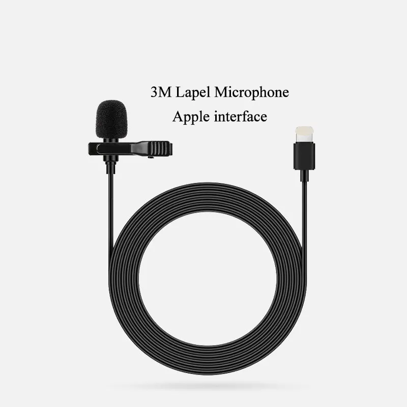 
1.5m/3M Wired-Condenser Mic Hands Free Wearable Clip-On-Collar Condenser Omnidirectional Lavalier Lapel Microphone 