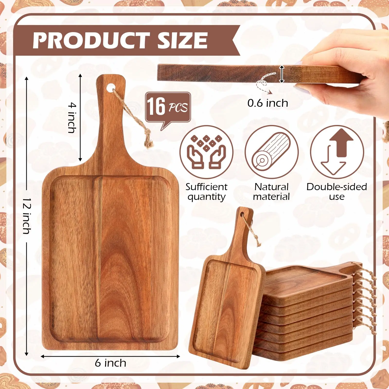 new style handles chopping steak cheese board custom logo wooden food cutting board acacia cutting board