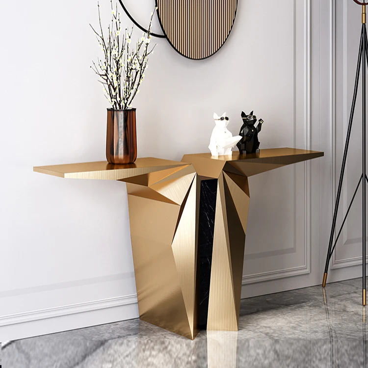 Light luxury modern marble living room decoration cabinet wall console table