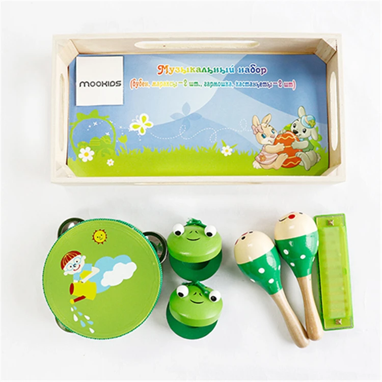 6PCS Baby Toy Musical Instruments Toy Kit Infants Wooden instruments Set Children Music Toys for Kids