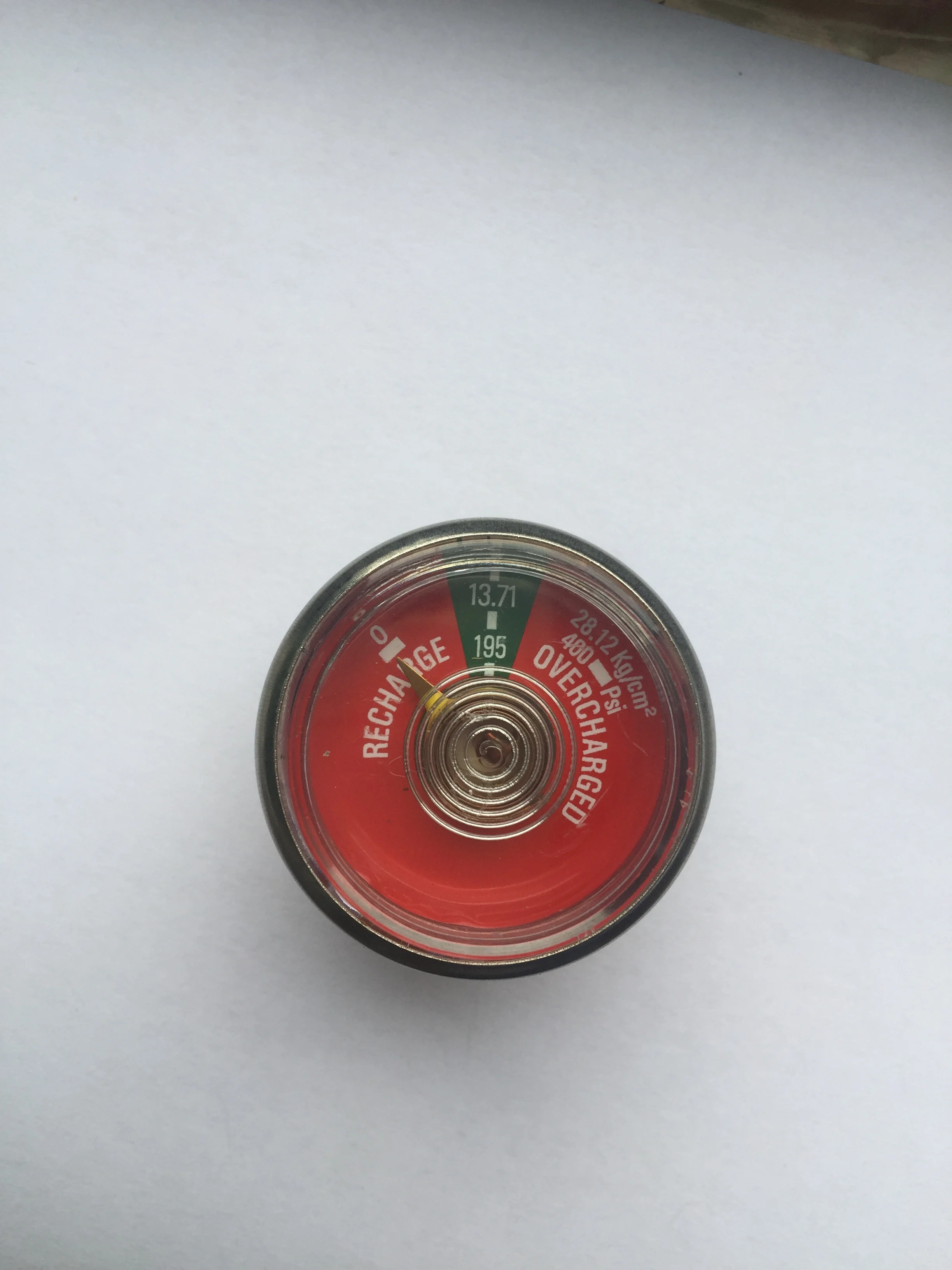 Bourdon tube type spring Pressure gauge for fire extinguisher