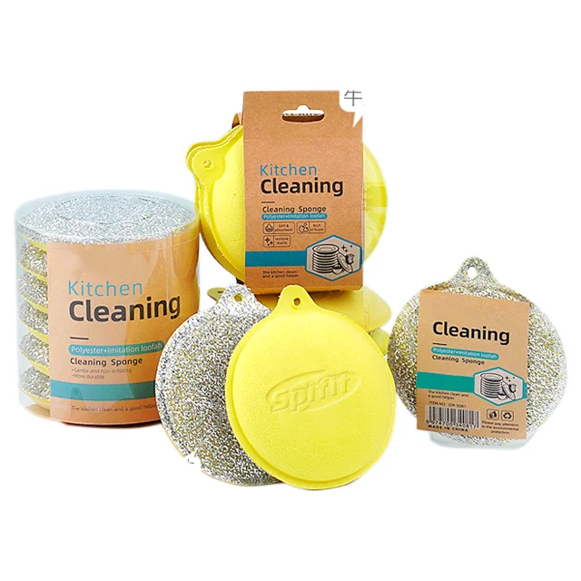 New Product porous Seaweed sponge high foam double-sided double-effect Kitchen Cleaning Sponge Compressed edge Sponge