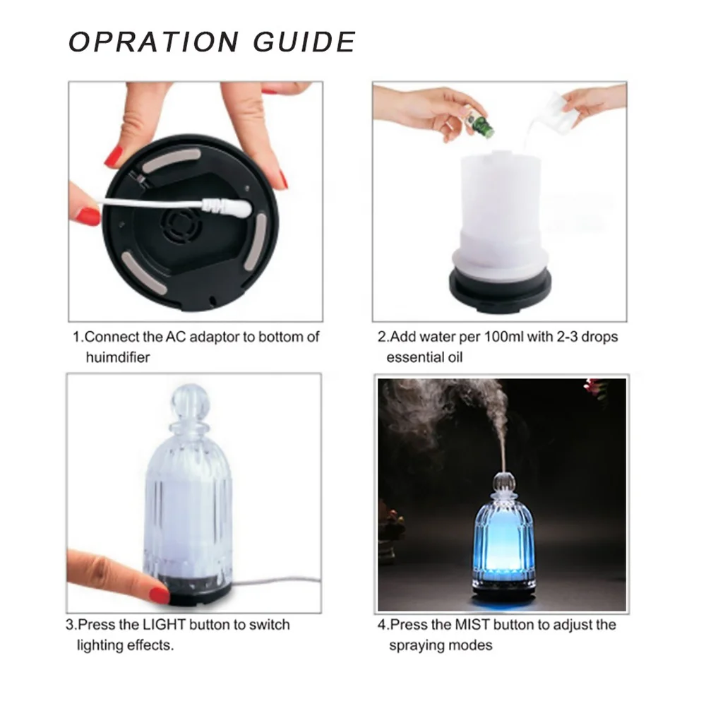 Ультразвуковой ароматизатор роскошный стеклянный ароматерапия аппарат для ароматерапии эфирные масла аромадиффузоры