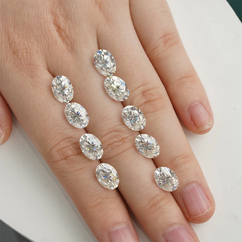 Starsgem Factory Moissanite GRA Certificated 5*7mm 7*9mm DEF VVS White Moissanites Loose Diamond Oval Moissanite