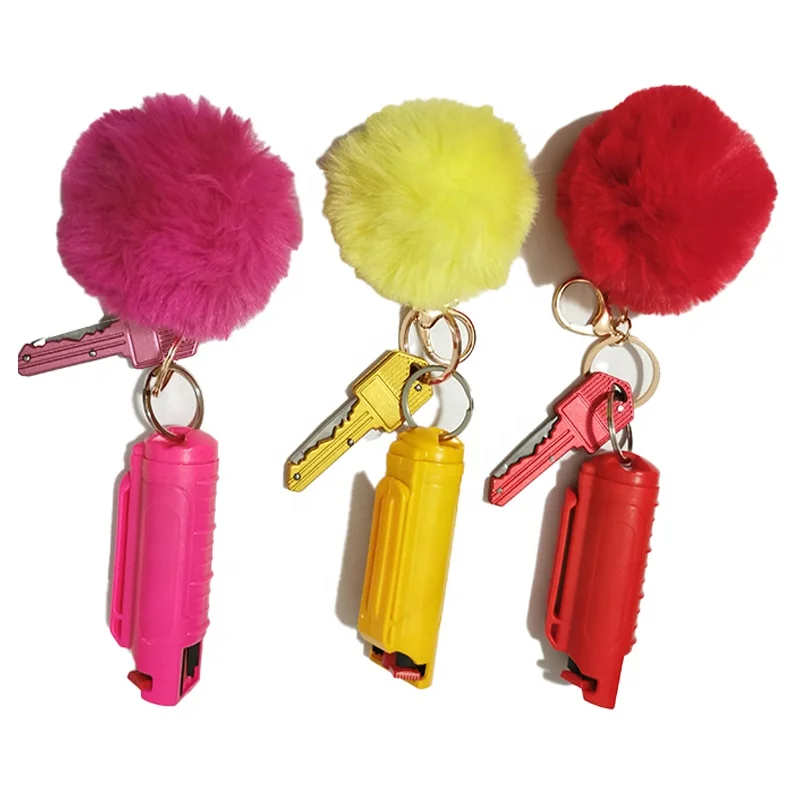 key chain shaped comb knife self defense keychain set weapon for women tool supplies pepper spary pocket pink ring