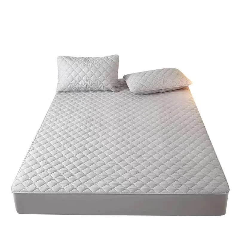 Матовая хлопковая шапка для кровати дышащий утолщенный нескользящий пыленепроницаемый коричневый коврик защитный чехол покрывало