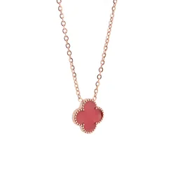 2020 Fashion four leaf grass female Necklace titanium steel rose gold necklace Customized by clavicle chain pendant manufacturer