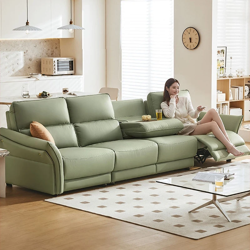 Italian Sofa Simple Modern Technology Fabric Sofa Smart Electric Living Room Functional Inline Sofa Couch