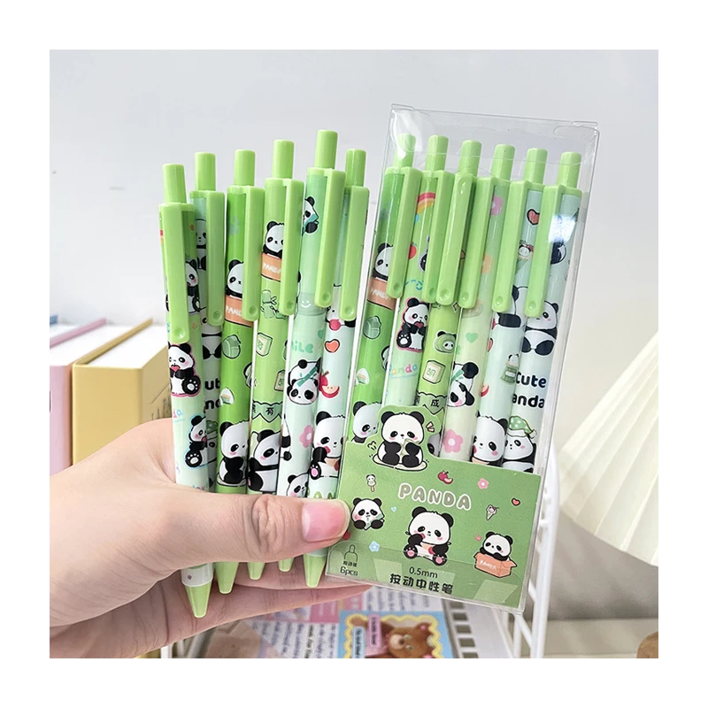 Panda Pen Back To School Stationery Supplies Colorful Kawaii Neutral Pen Melody Kuromi Cinnamoroll Sanrioed Pen Office Supply