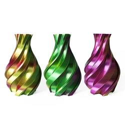 Silk like PLA filament 1.75mm 1kg 3D Pen supplier Rainbow printing silk Tricolor 3D Filament