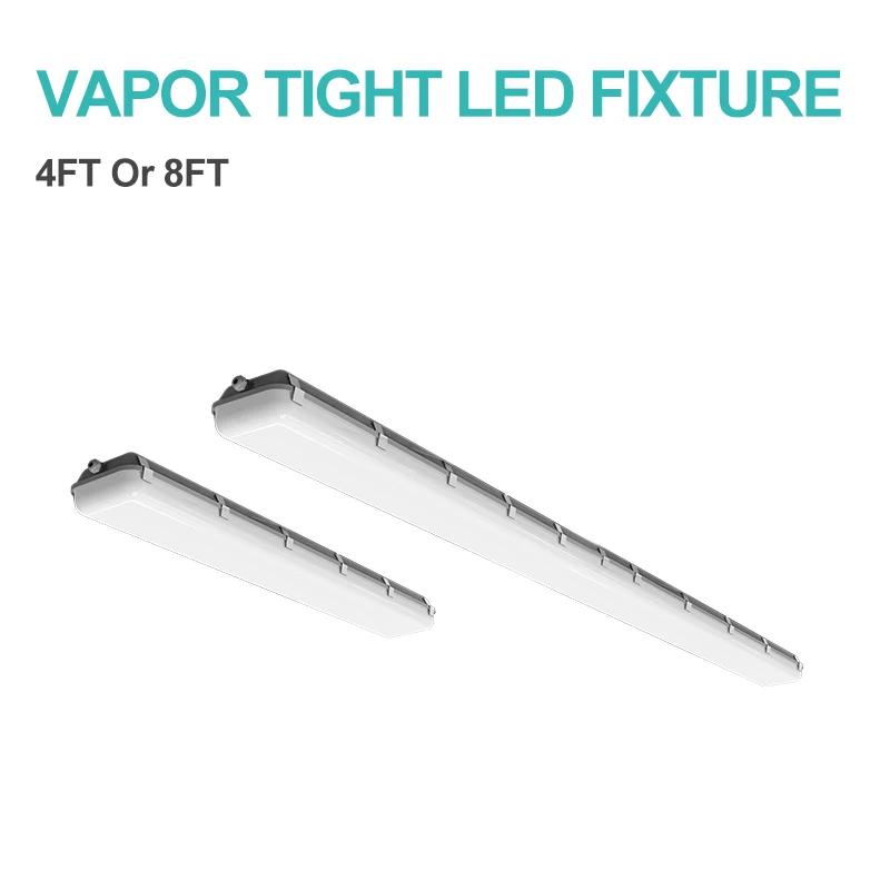 Dimmable Tri-proof Fixture Linear Lights Outdoor Vapor Tight Lamp with Motion Sensor Emergency