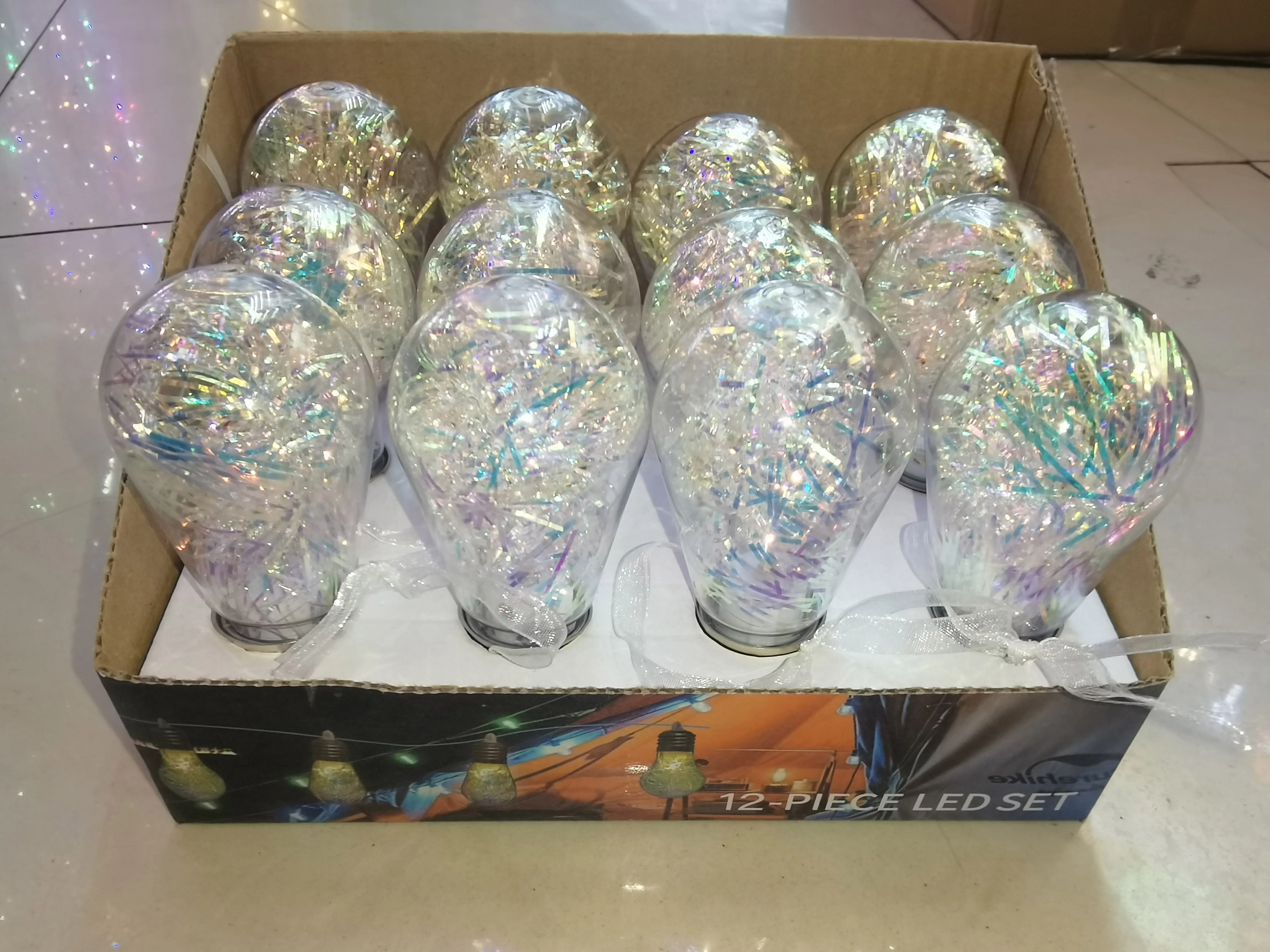 Christmas Snow Pine Needle Red Fruit Atmosphere Decorative Light String Bulb Pendant warm White Led Light Bulb