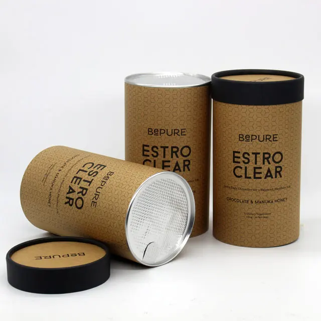 wholesale custom round food packaging boxes biodegradable black kraft paper boxes