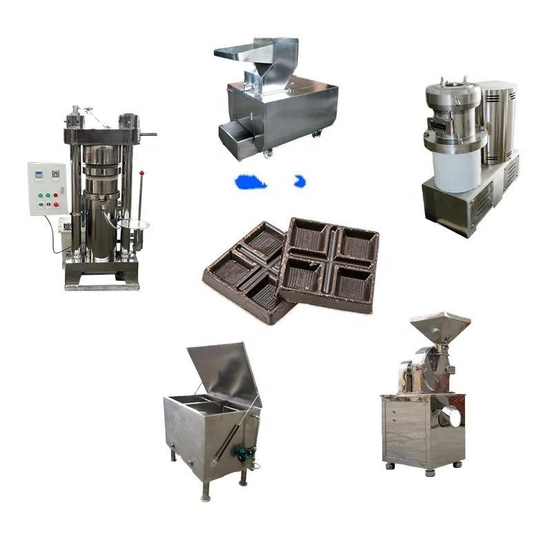 Full automatic chocolate manufacturing equipment  bean to bar chocolate machine chocolate bean production line